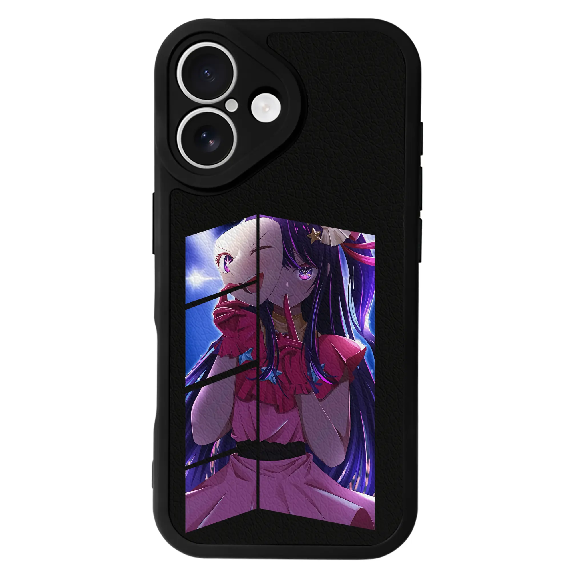 推しの子 グッズ,星野アイ - IPhone 16シリーズ対応 ・ シリコンスマホケース ・ レザー調 ・ 高精度フィット ・ 耐衝撃 ・ ワイヤレス充電対応 ・ 精密カット